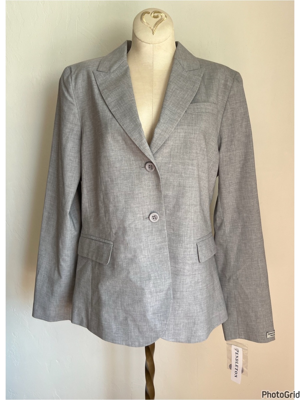 Pendleton Grey Wool Blend Jacket Size 14 New With Tags